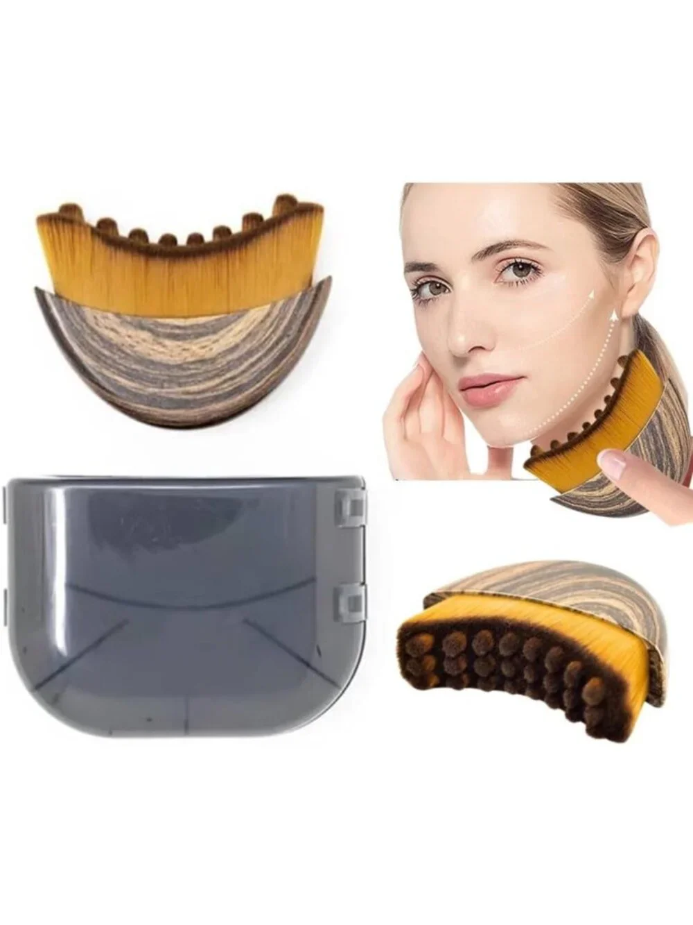 Lymphatic Contour Face Brush for Sculpting & Detox – Anti-Puffiness, Skin Glow